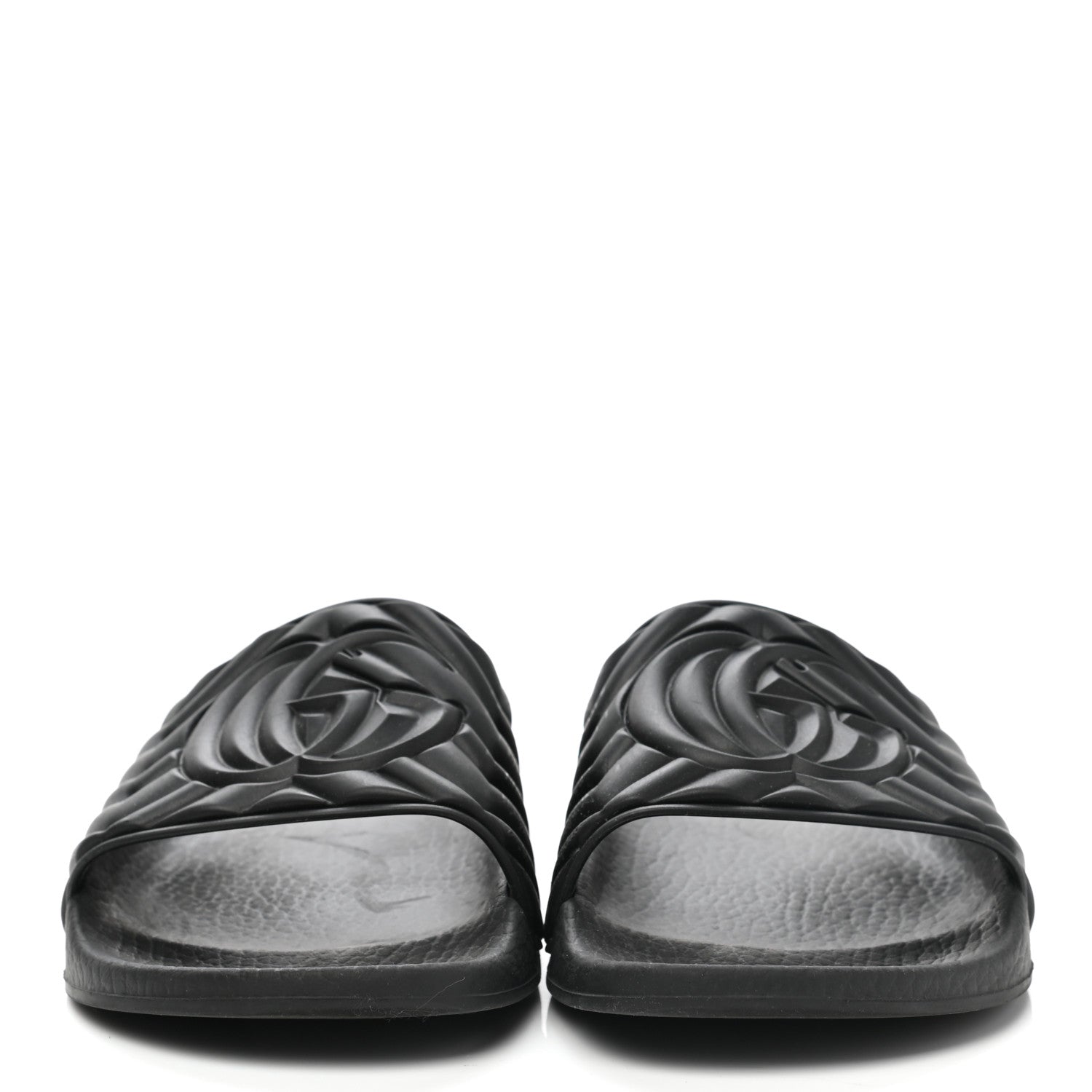 Gucci Rubber Matelasse Womens Slide Sandals 37 Black 2 of 10