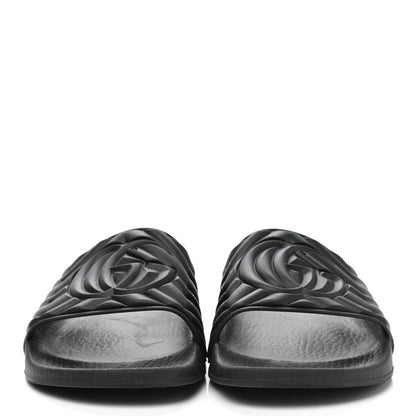 Gucci Rubber Matelasse Womens Slide Sandals 37 Black 2 of 10