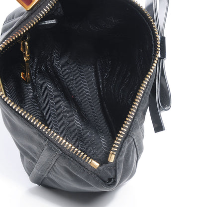 Prada Tessuto Nylon Spazzolato Bow Cosmetic Bag Nero Black 9 of 10