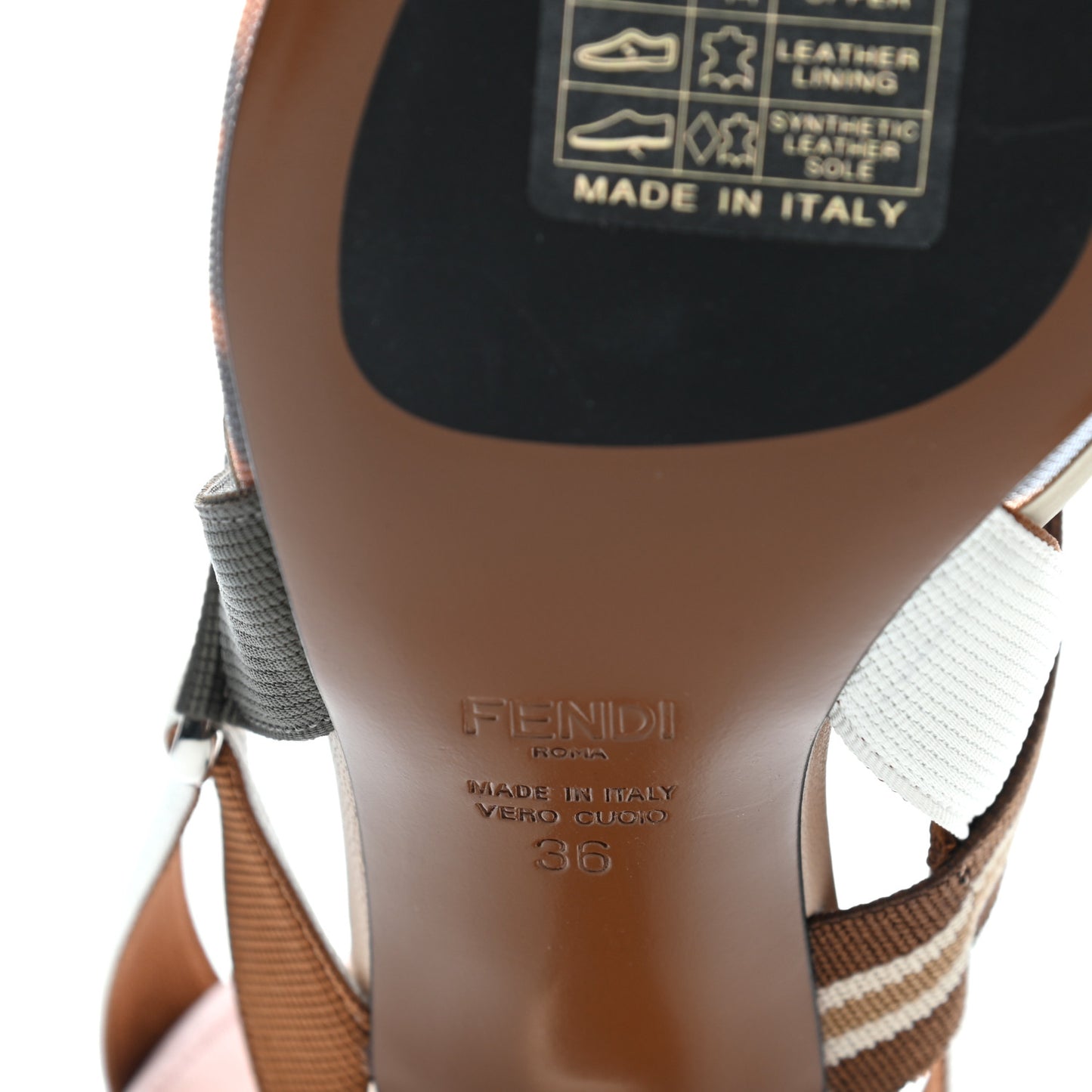 Technical Mesh FF Colibri 55mm Slingback Pumps 36 Tobacco Moro Camelia Beige Caramello