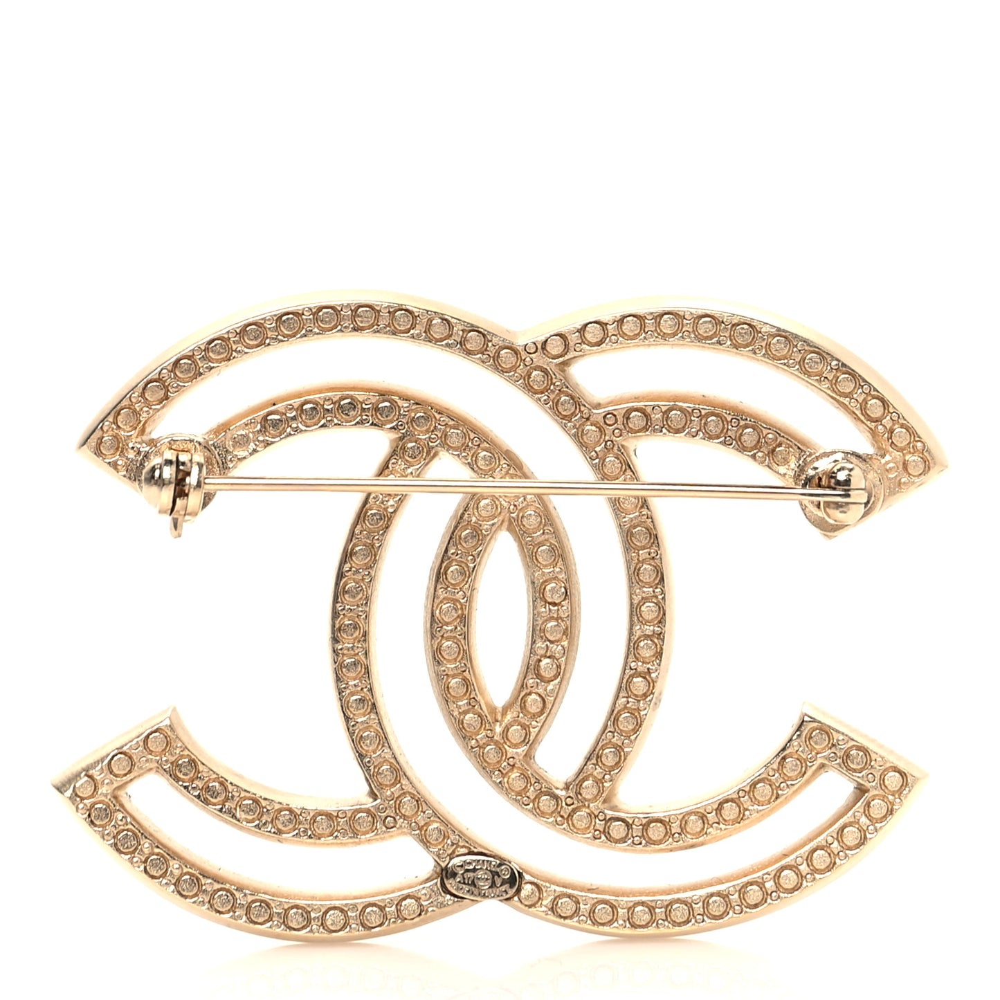 Crystal CC Brooch Light Gold