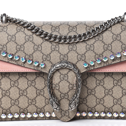 Gucci GG Supreme Monogram Suede Crystal Small Dionysus Shoulder Bag Beige Ebony Light Peonia 12 of 12