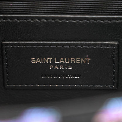 Saint Laurent Canvas Calfskin Metallic Tiger Print Small Monogram Kate Satchel Black Multicolor 6 of 15