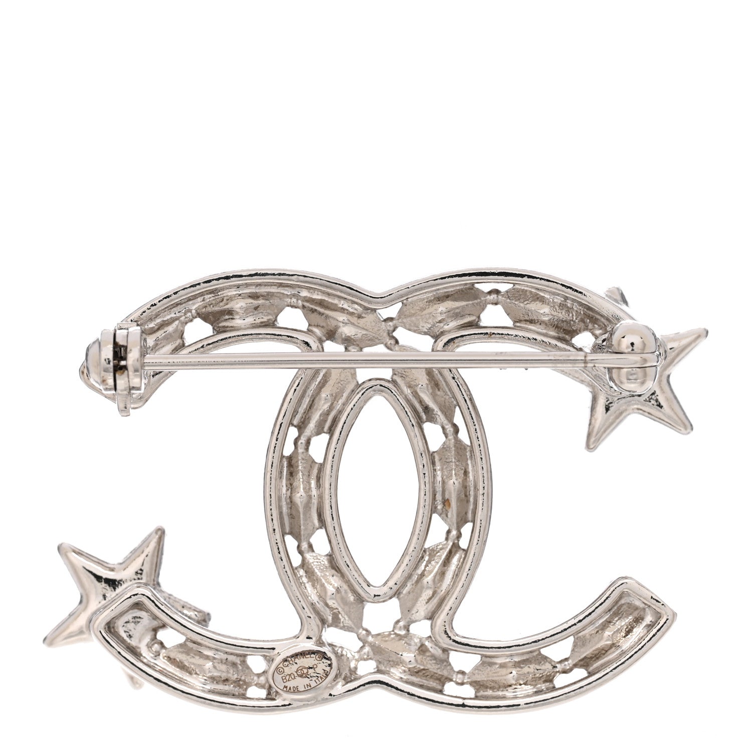Chanel Crystal Starfall CC Brooch Silver 3 of 5
