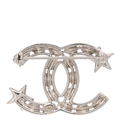 Chanel Crystal Starfall CC Brooch Silver 3 of 5