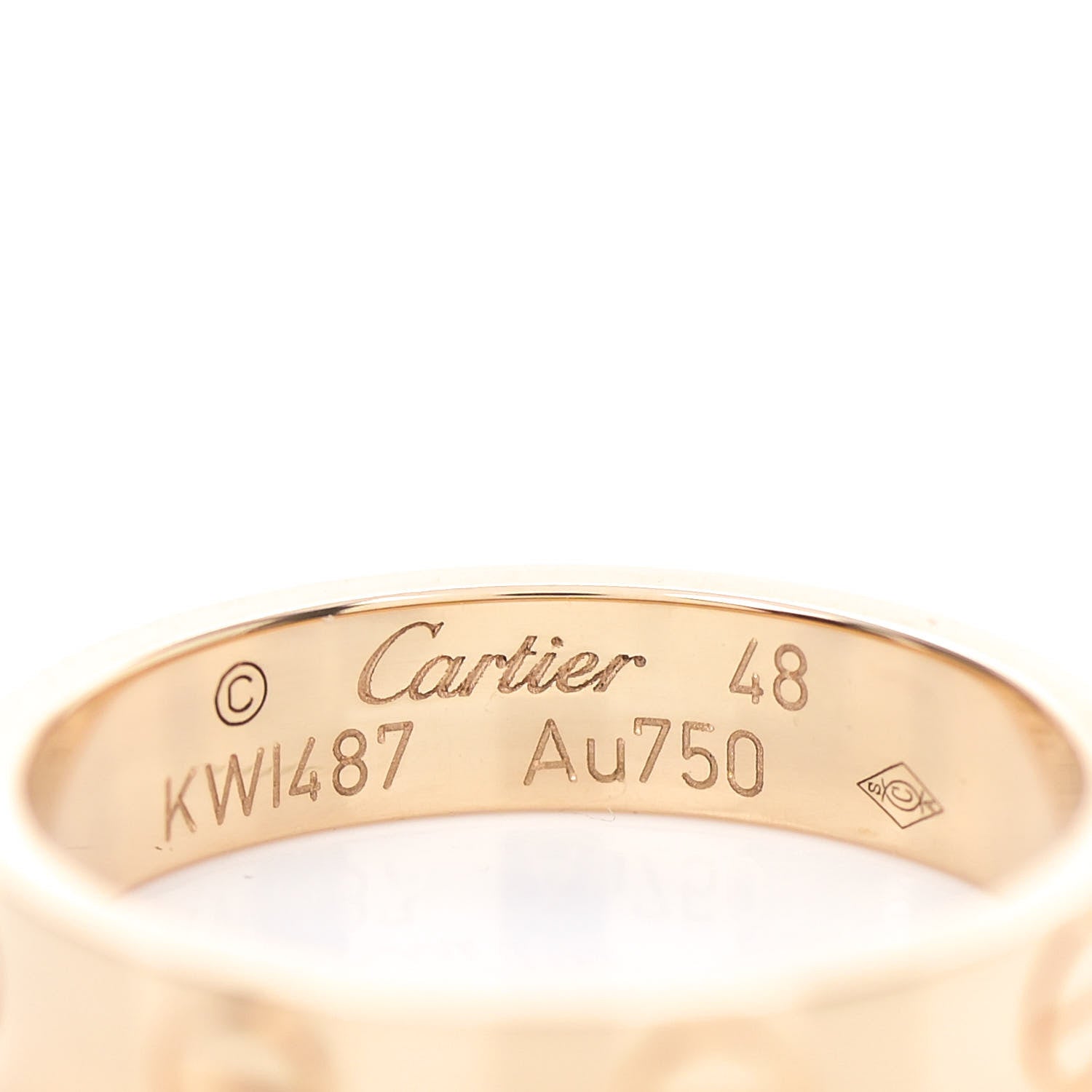 Cartier 18K Yellow Gold 3.5mm LOVE Wedding Band Ring 48 4.5 3 of 3