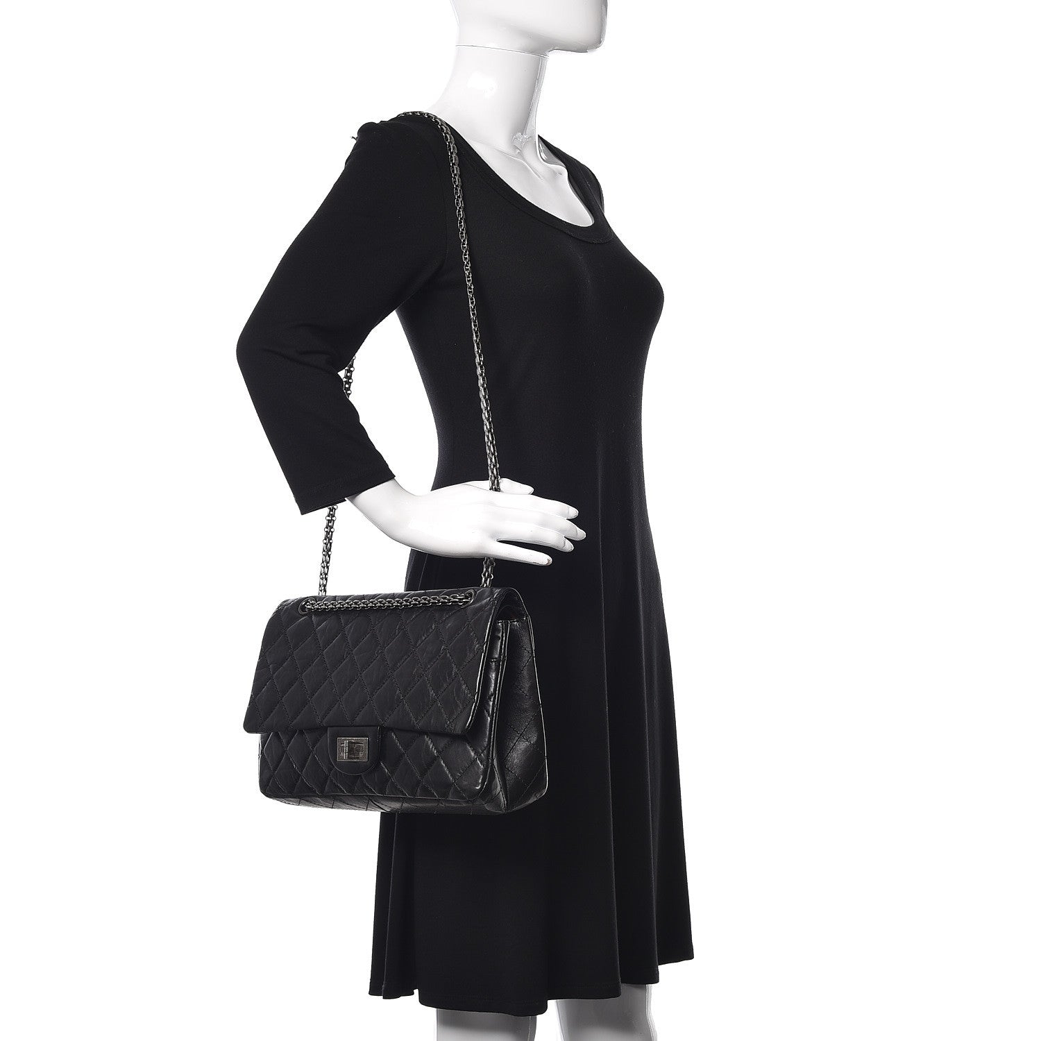 Chanel Aged Calfskin Quilted 2.55 Reissue 227 Flap Black 2 of 11