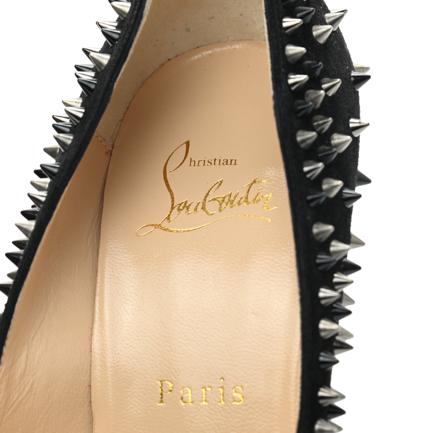 Veau Velours Studded Escarpic 100 Pumps 38 Black