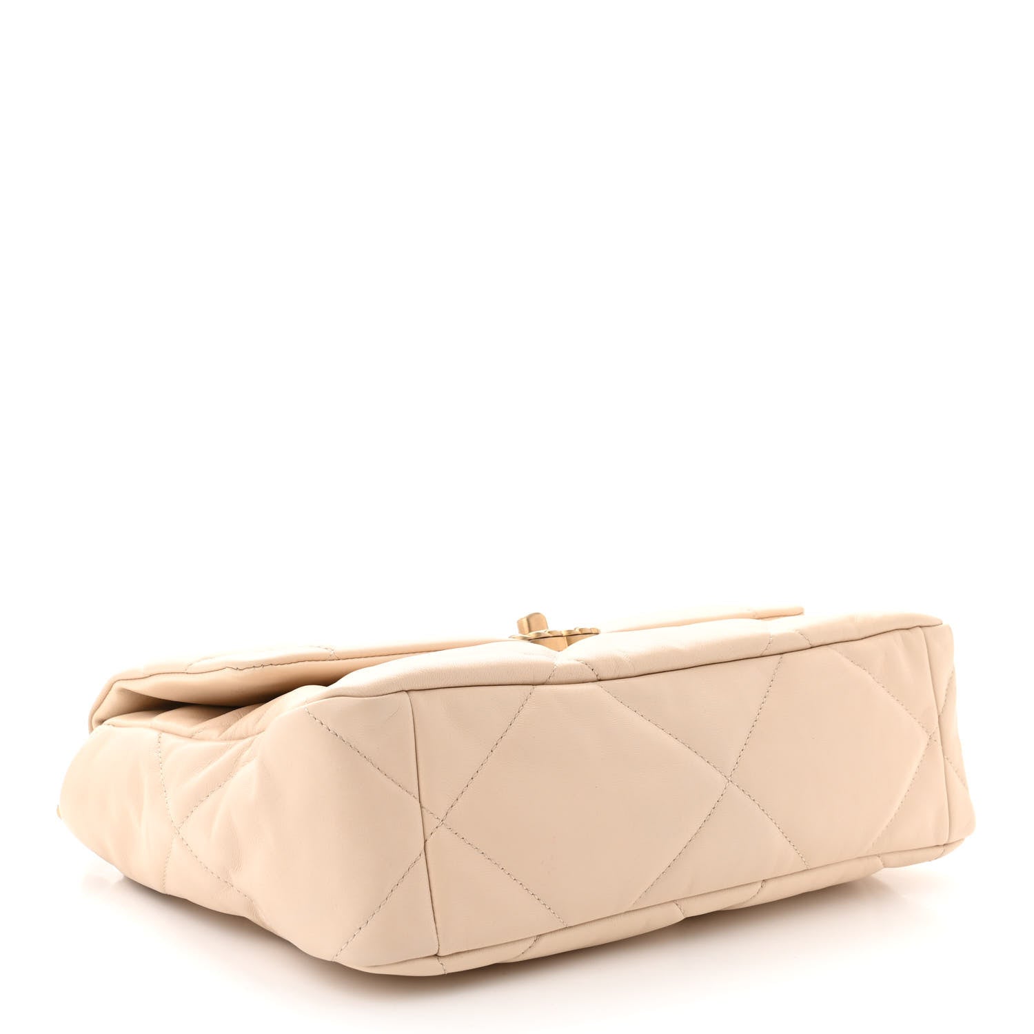 Chanel Goatskin Quilted Large Chanel 19 Flap Beige 4 of 10