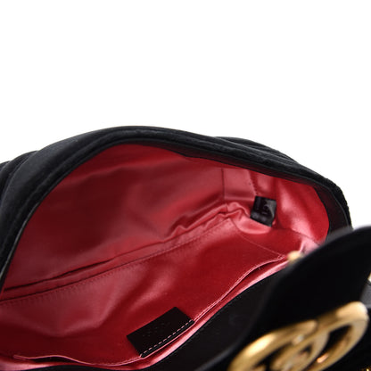 Gucci Velvet Matelasse Mini GG Marmont Shoulder Bag Black 6 of 11