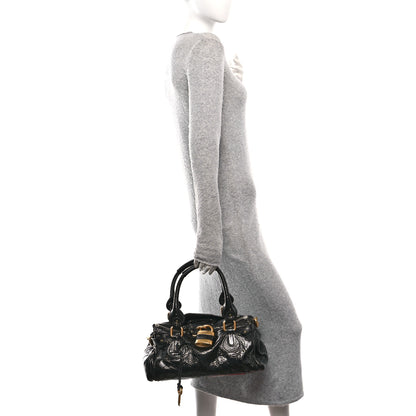 Chloe Crinkled Patent Medium Paddington Satchel Black 2 of 10