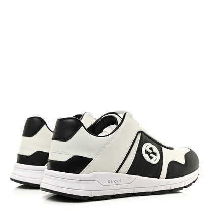 Gucci Calfskin Womens Interlocking G Sneakers 37 Black White 5 of 10
