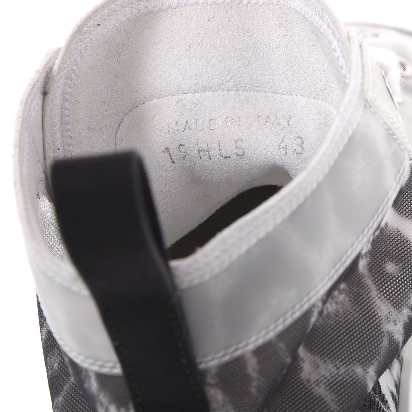 Canvas Leopard Print Mens B23 High Top Sneakers 43 White