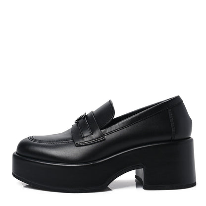 Chanel Calfskin CC Platform Loafers 36 Black 1 of 8