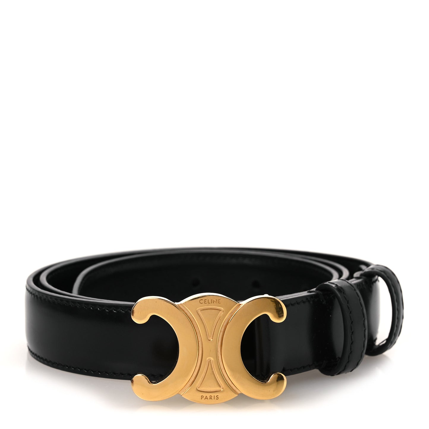 Box Calfskin Medium 25mm Triomphe Belt 80 32 Black