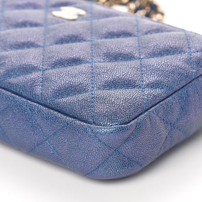 Chanel Iridescent Caviar Quilted Clutch With Chain Dark Blue 13 of 14