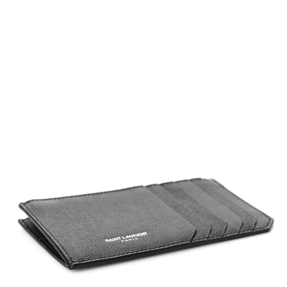 Saint Laurent Grained Calfskin 5 Fragments Zip Pouch Card Holder Black 4 of 9