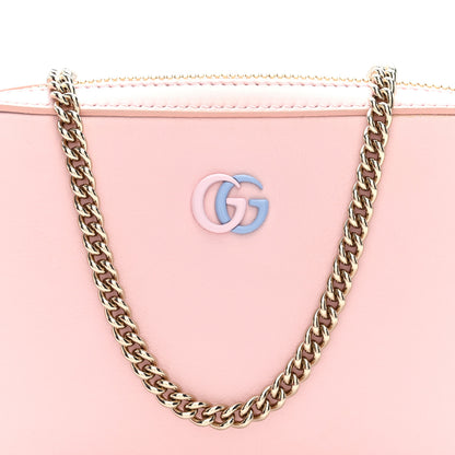 Gucci Dollar Calfskin Enamel Super Mini GG Marmont Chain Shoulder Bag  Light Pink Blue 7 of 9