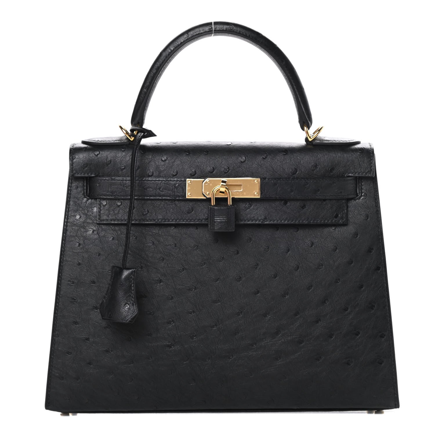 Hermes Ostrich Kelly Sellier 28 Black 1 of 13