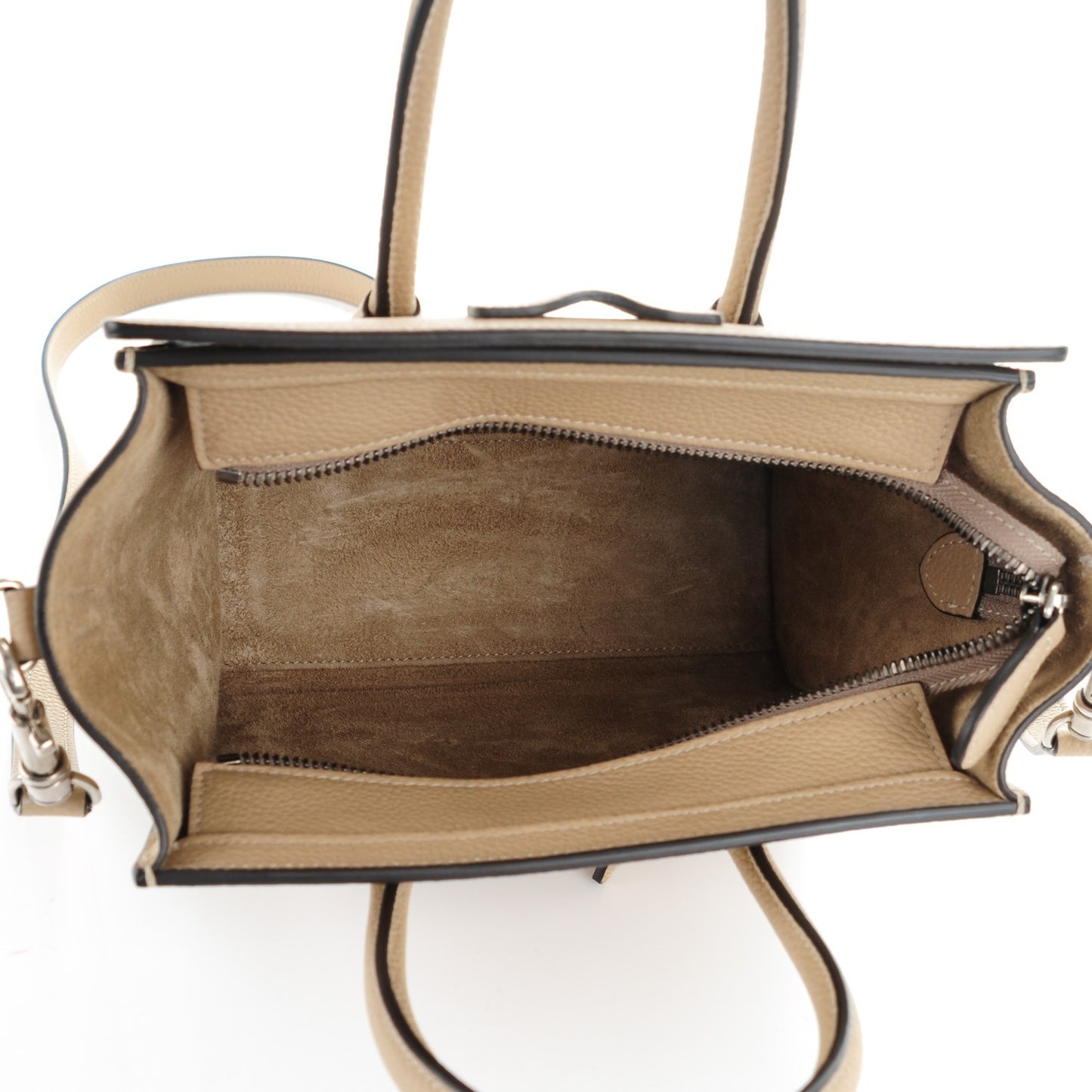 Drummed Calfskin Nano Luggage Dune