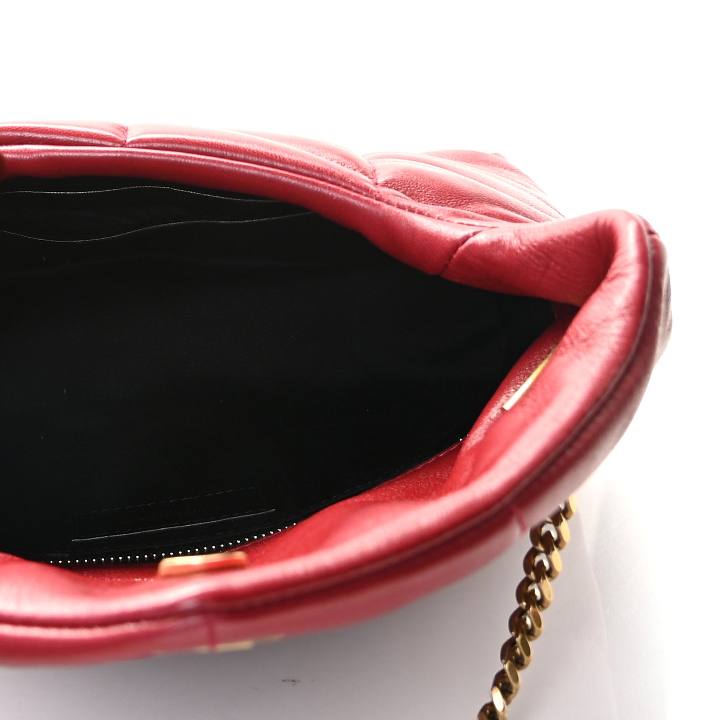 Lambskin Quilted Toy Loulou Puffer Monogram Chain Satchel Red