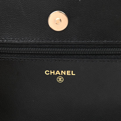 Chanel Goatskin Quilted Quilted Like A Wallet Wallet On Chain WOC Black 6 of 12