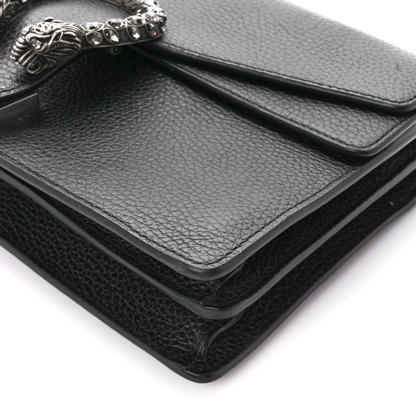 Pebbled Calfskin Small Dionysus Shoulder Bag Black