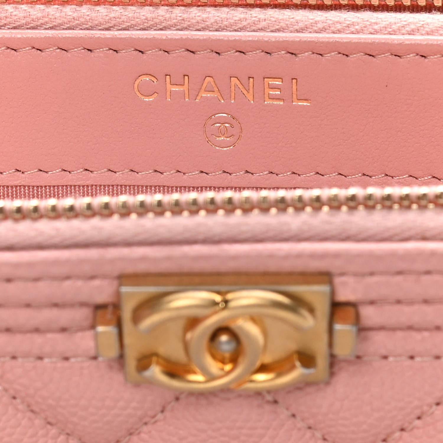 Chanel Caviar Quilted Small Boy Clutch With Chain Pink 6 of 14