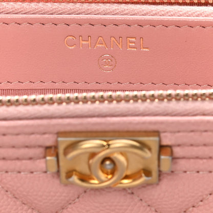 Chanel Caviar Quilted Small Boy Clutch With Chain Pink 6 of 14