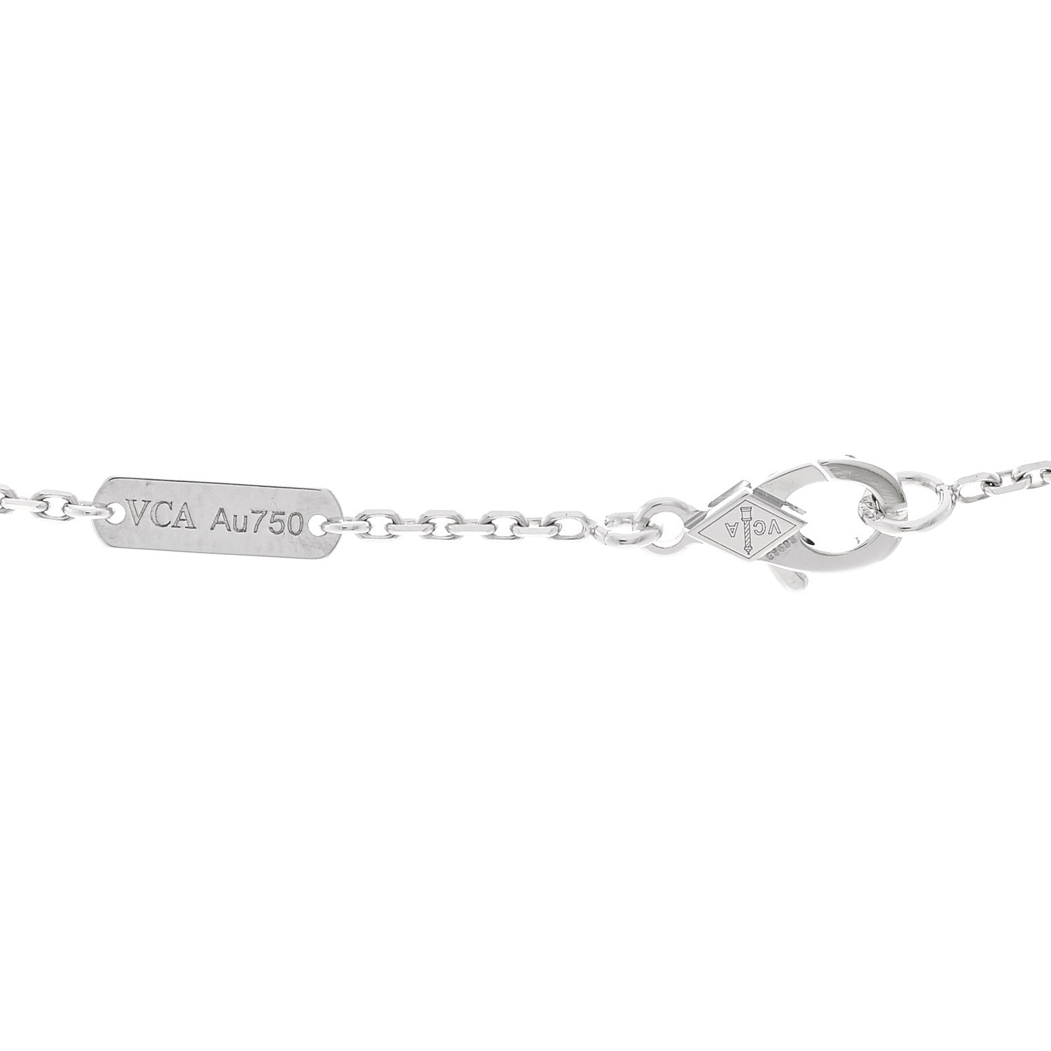 Van Cleef & Arpels 18K White Gold Guilloche Vintage Alhambra Pendant Necklace 4 of 6