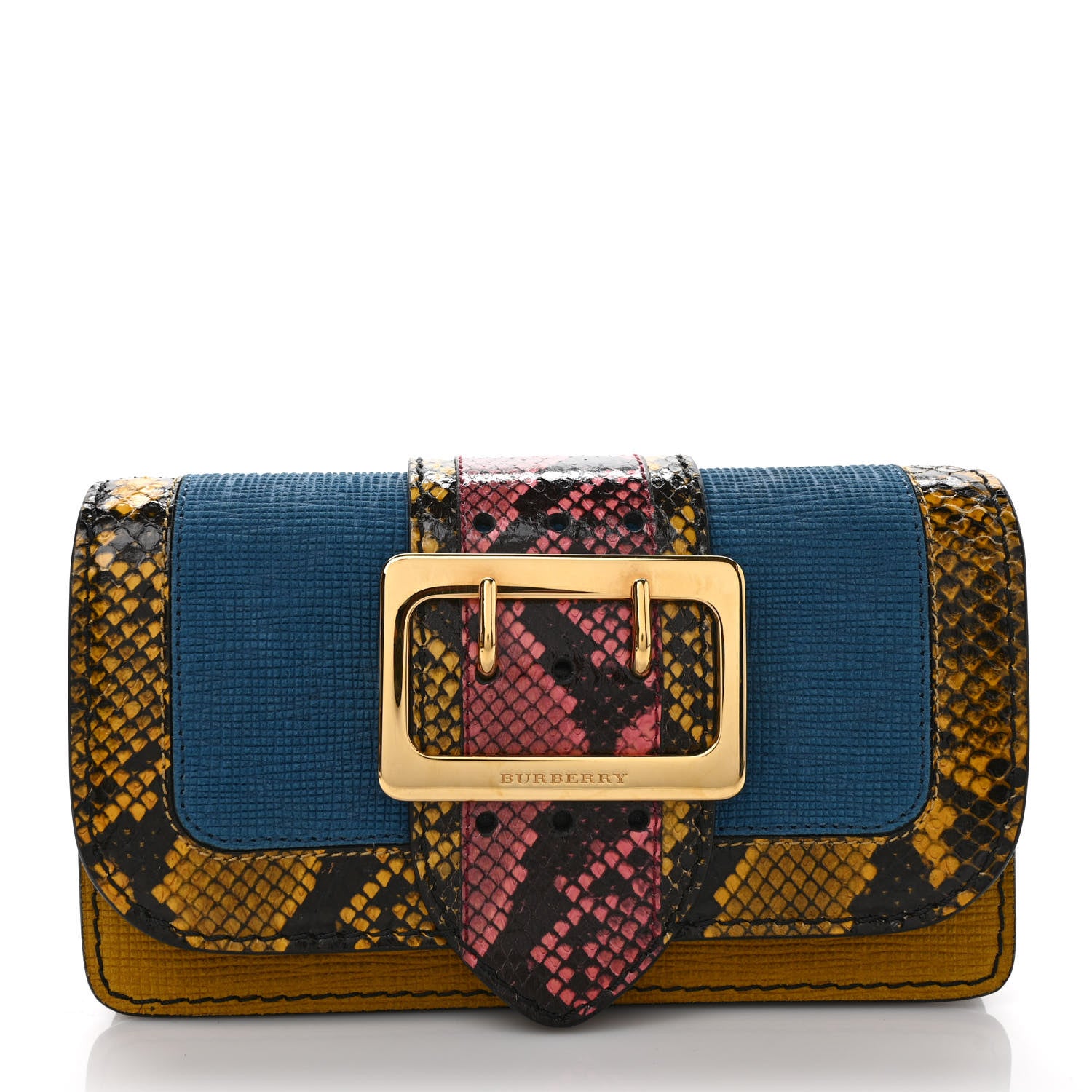 Burberry Suede Watersnake Print Small Madison Buckle Bag Multicolor 3 of 10