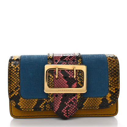 Burberry Suede Watersnake Print Small Madison Buckle Bag Multicolor 3 of 10
