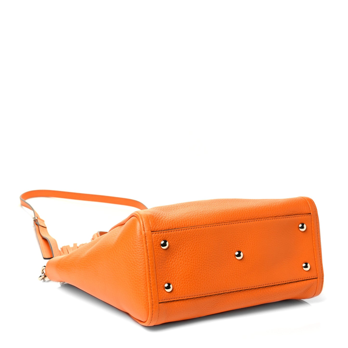 Pebbled Calfskin Small Soho Top Handle Bag Sun Orange