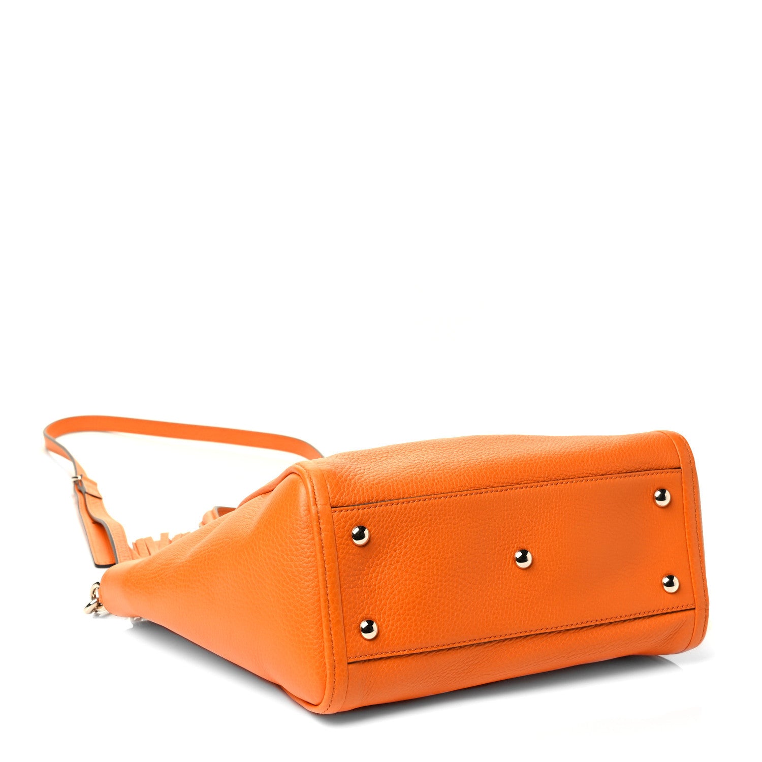 Gucci Pebbled Calfskin Small Soho Top Handle Bag Sun Orange 3 of 4