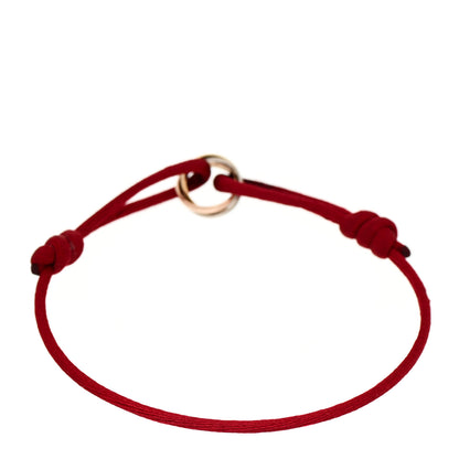 Cartier 18K Pink Yellow White Gold Trinity Cord Bracelet Red 2 of 7