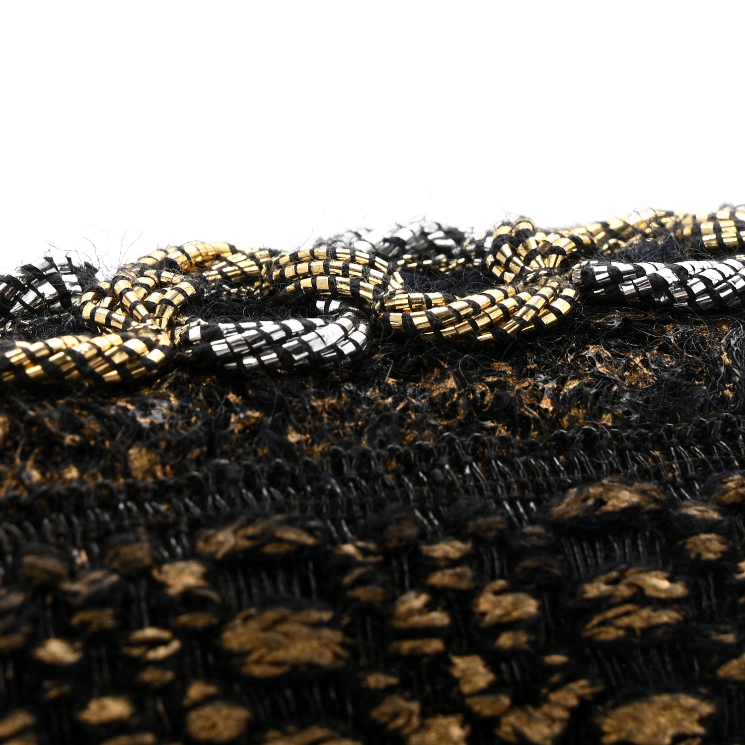 Chanel Lambskin Metallic Tweed Embroidered Mini Boy Flap Black Gold Multicolor 15 of 15