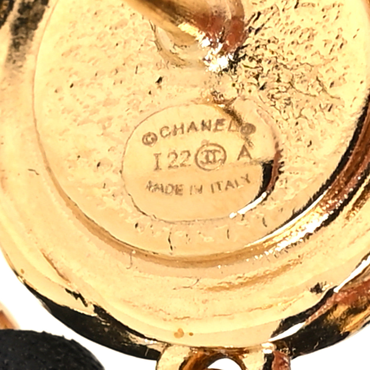 Chanel Lambskin Chain Bow Drop Earrings Black Gold 4 of 4