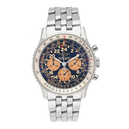 Breitling Stainless Steel 43mm Navitimer Cosmonaute Chronograph Manual Winding Watch Blue A12022 1 of 4