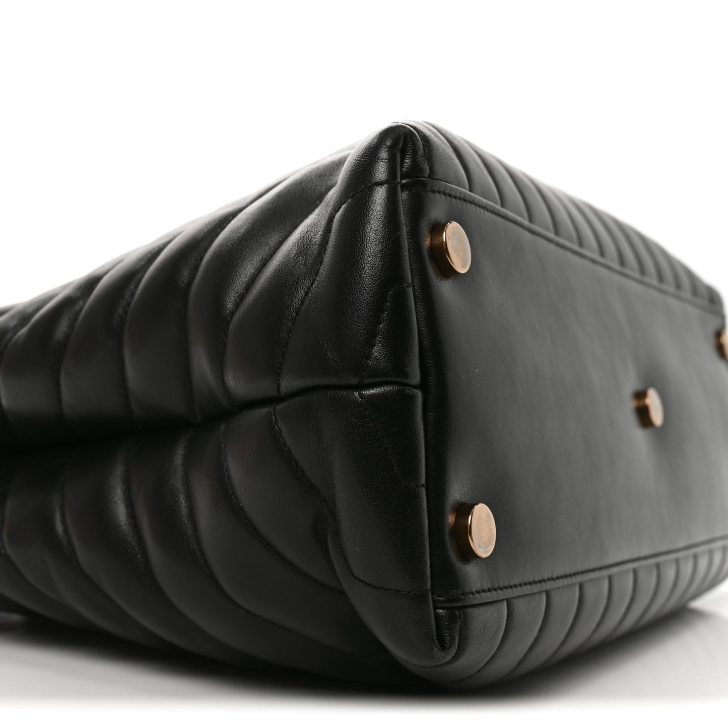 Calfskin Y Quilted Monogram Large Loulou Shopper Black