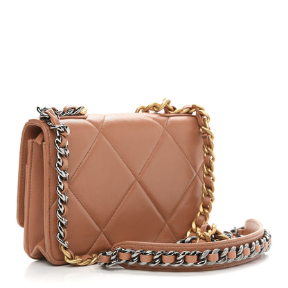 Chanel Lambskin Quilted Chanel 19 Wallet On Chain WOC Brown 3 of 11