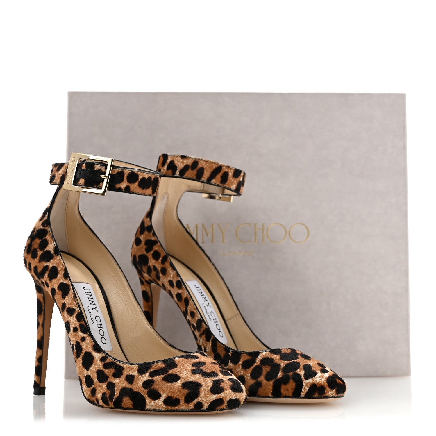 Jimmy Choo Pony Hair Leopard Helena Pumps 34 Natural 11 of 11