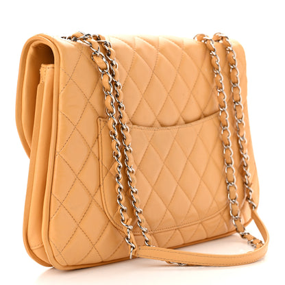Chanel Lambskin Quilted Pagode Piping Flap Dark Yellow 3 of 14