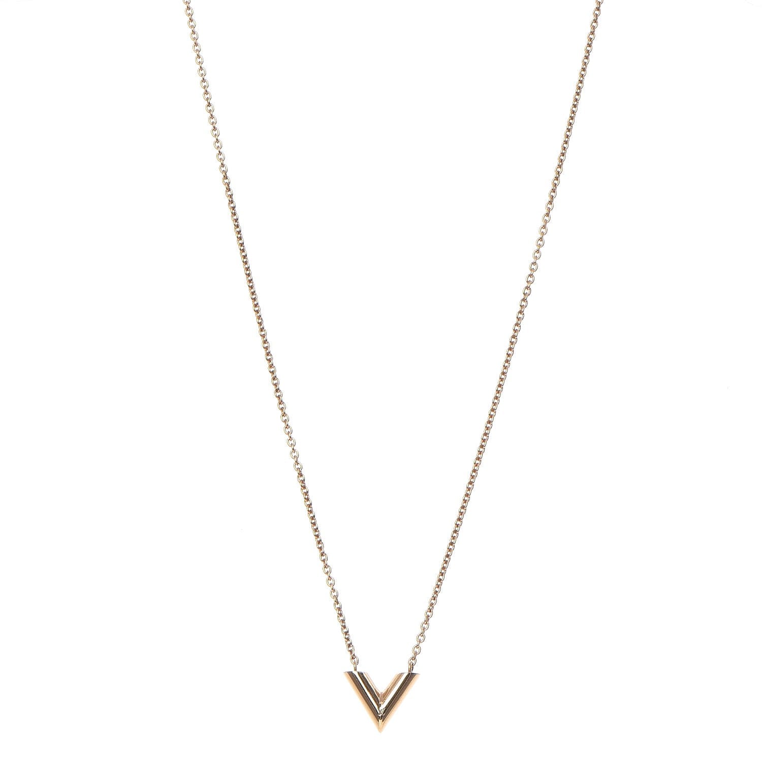 Louis Vuitton Essential V Necklace Gold 1 of 7