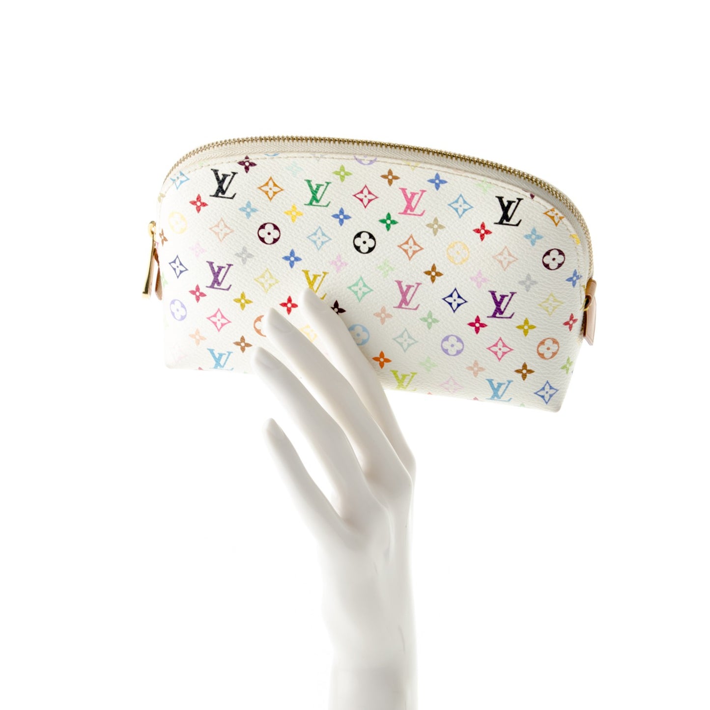 Monogram Multicolor Cosmetic Pouch White Litchi