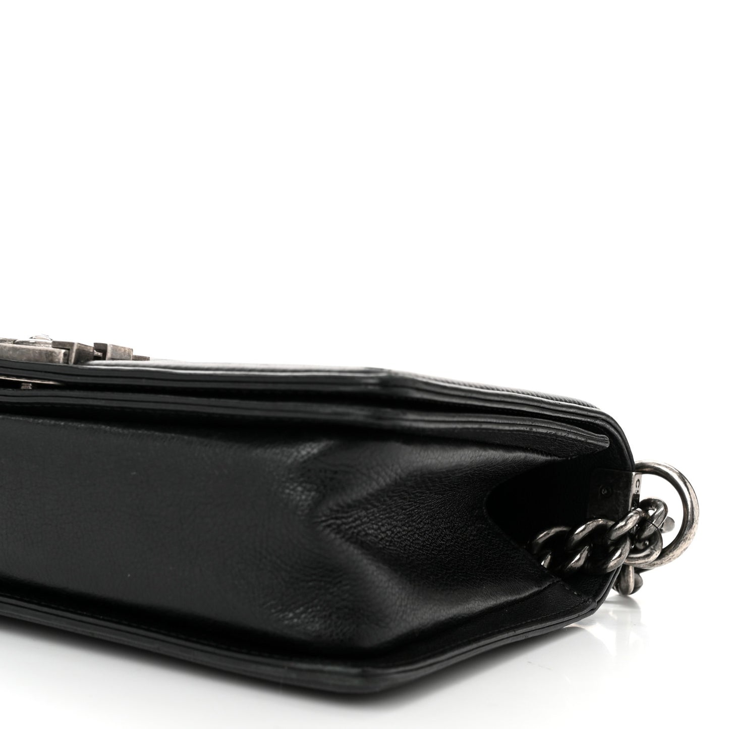 Calfskin Quilted Medium Boy Flap Black
