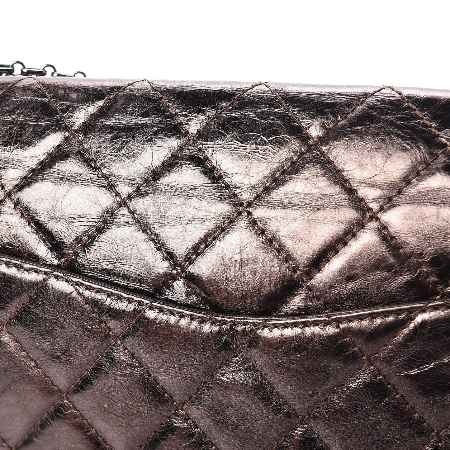 Metallic Aged Calfskin Quilted 2.55 Reissue 227 Flap Bronze