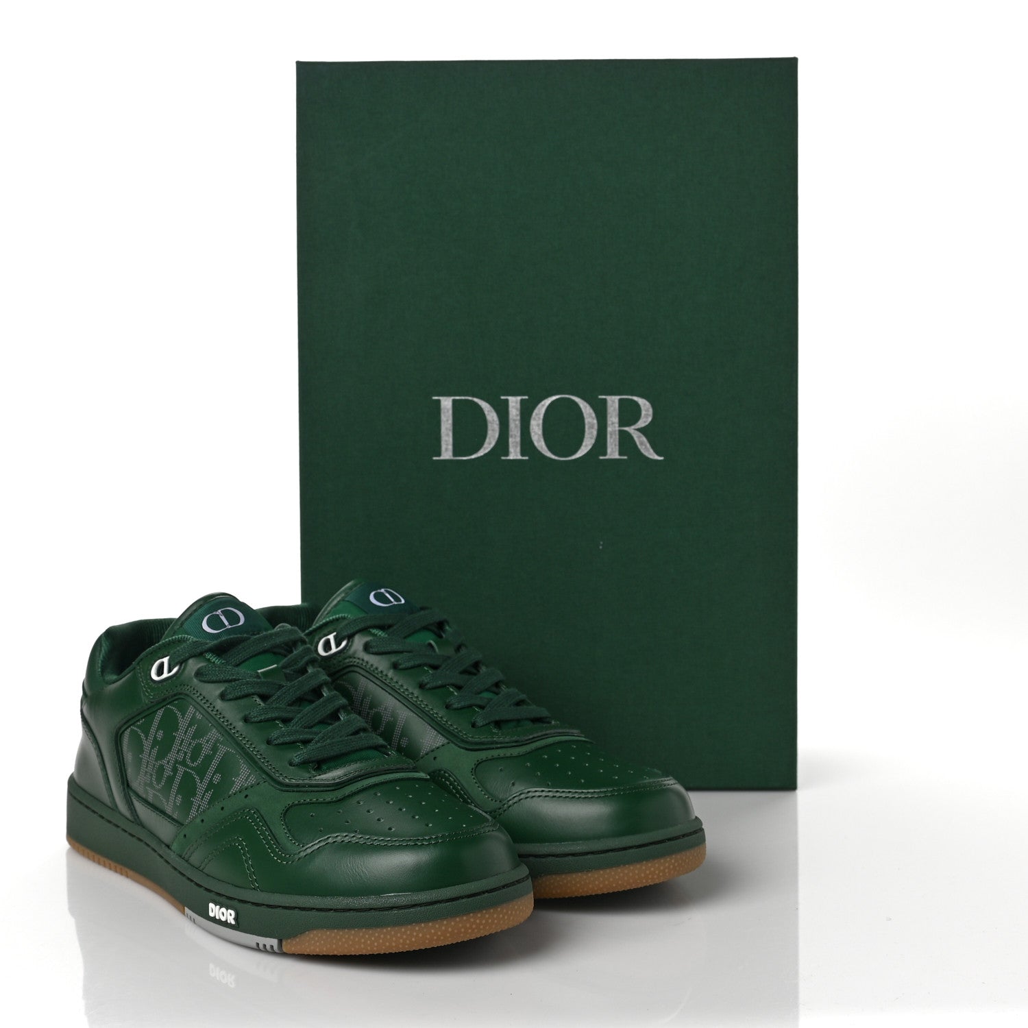 Christian Dior Smooth Calfskin Oblique Galaxy Mens B27 Low Top Sneakers 42 Green Beige 9 of 9
