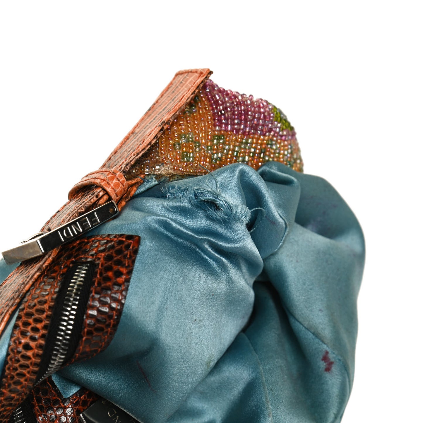 Wool Embroidered Beaded Lizard Baguette