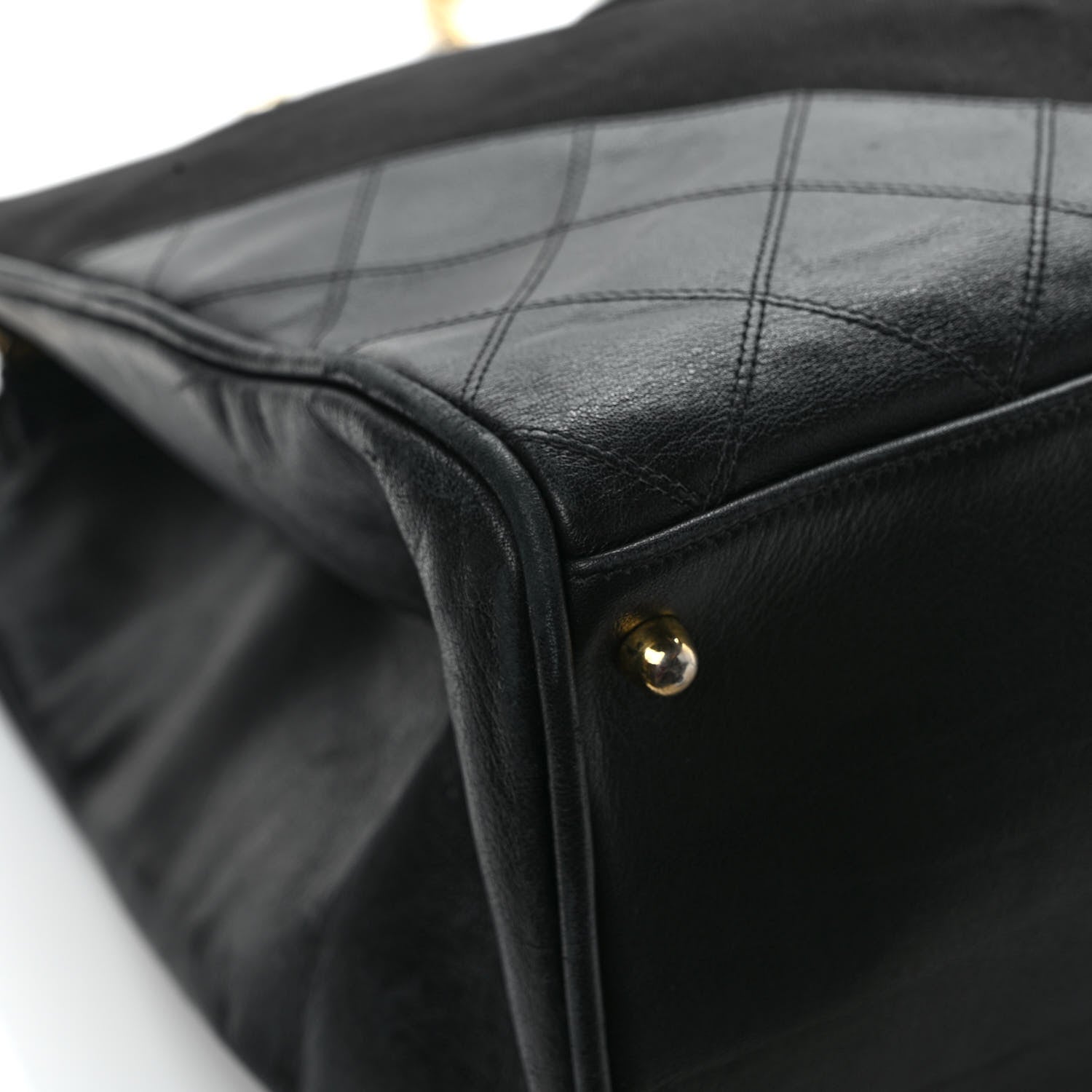 Chanel Canvas Lambskin Quilted Shopper Tote Black 8 of 9