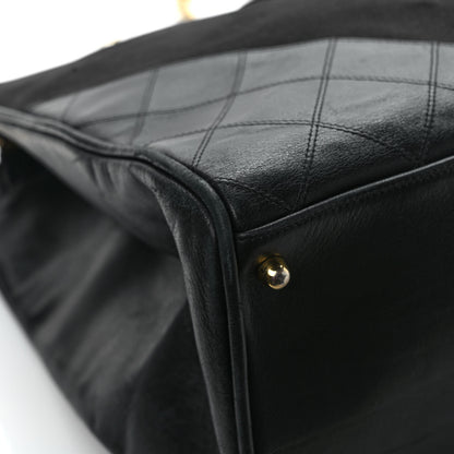 Chanel Canvas Lambskin Quilted Shopper Tote Black 8 of 9